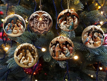 Classic Christmas Nativity Ornaments (1 / 6 / 12 PCs)